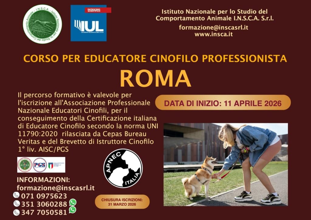 ROMA: Corso Educatore Cinofilo Professionista