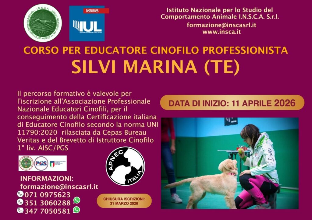 SILVI MARINA: Corso Educatore Cinofilo Professionista